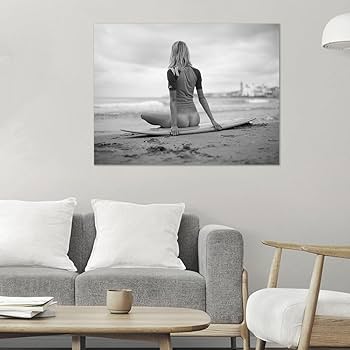 Amazon.co.jp: ヴィンテージサーフフォトプリントサーファービーチ